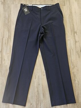 NWT FootJoy Men's Navy Blue Golf Performance Perf Pants W36/32 Active Athletic